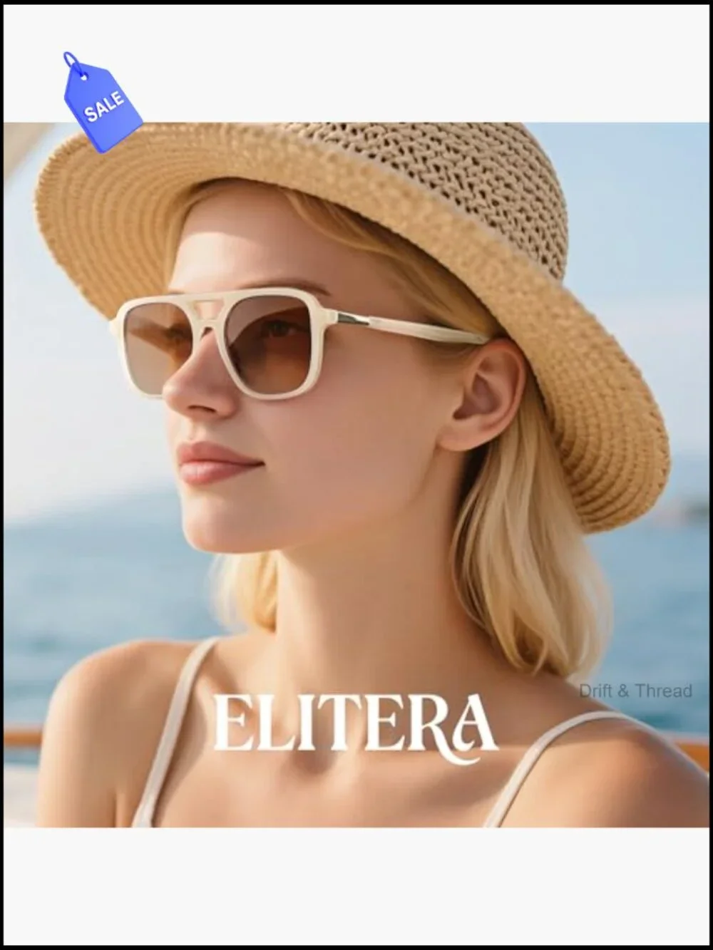 Polarized Retro Aviator Sunglasses for Women Men Rectangle Trendy Shades